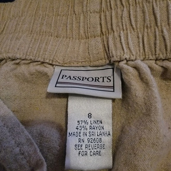 Vintage Passport Cream Button up Linen Blend Maxi Skirt - Picture 7 of 7